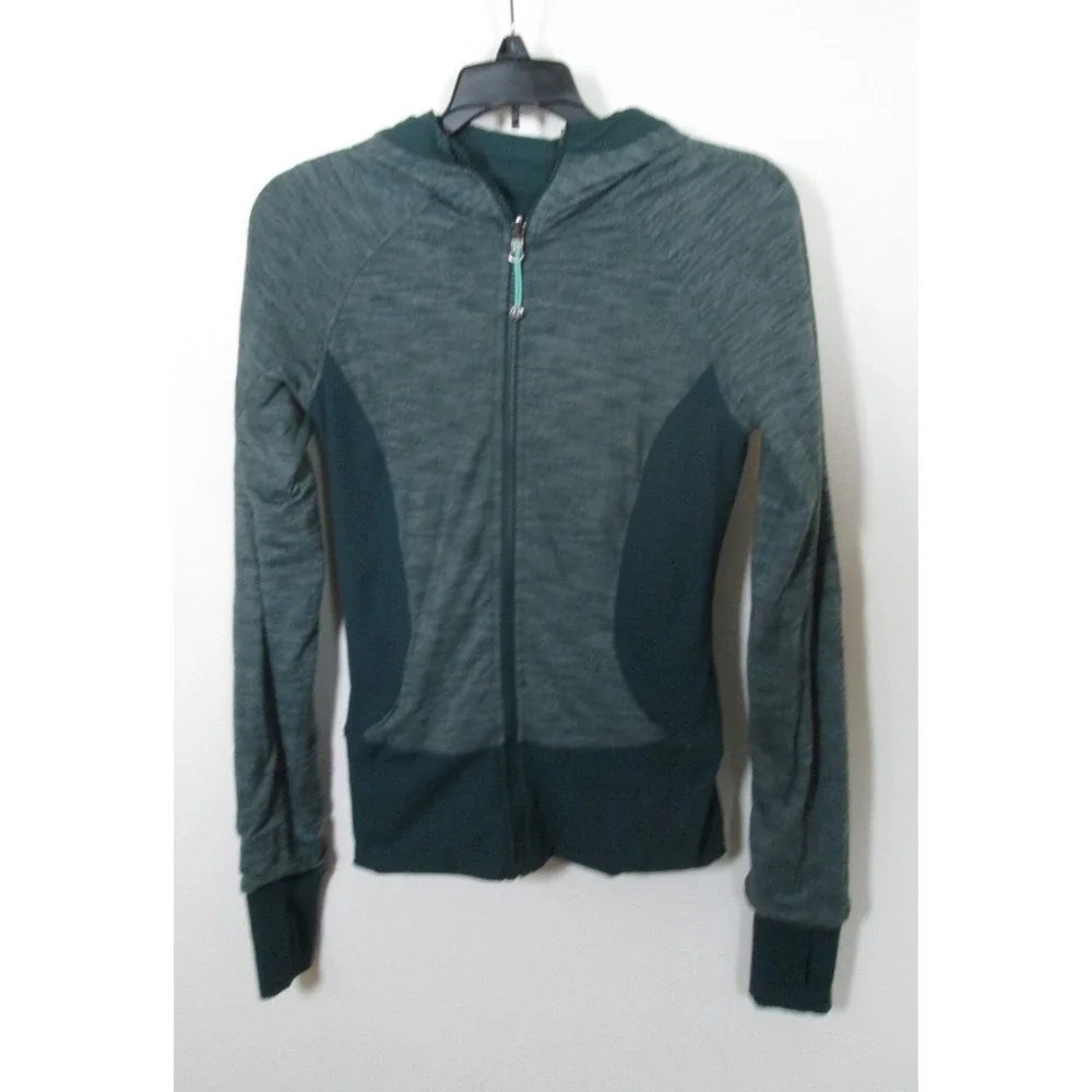 Lululemon Jacket Size 4 Green In Flux Reversible Hooded Zip Up Fitted Activewear